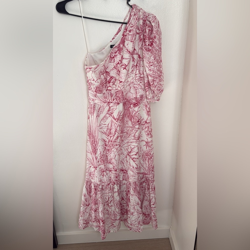 Floral Pink One-Shoulder Dress